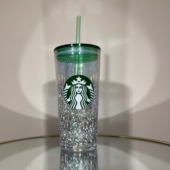 Starbucks Iridescent Snow Green Glass Tumbler - Picture 5 of 6